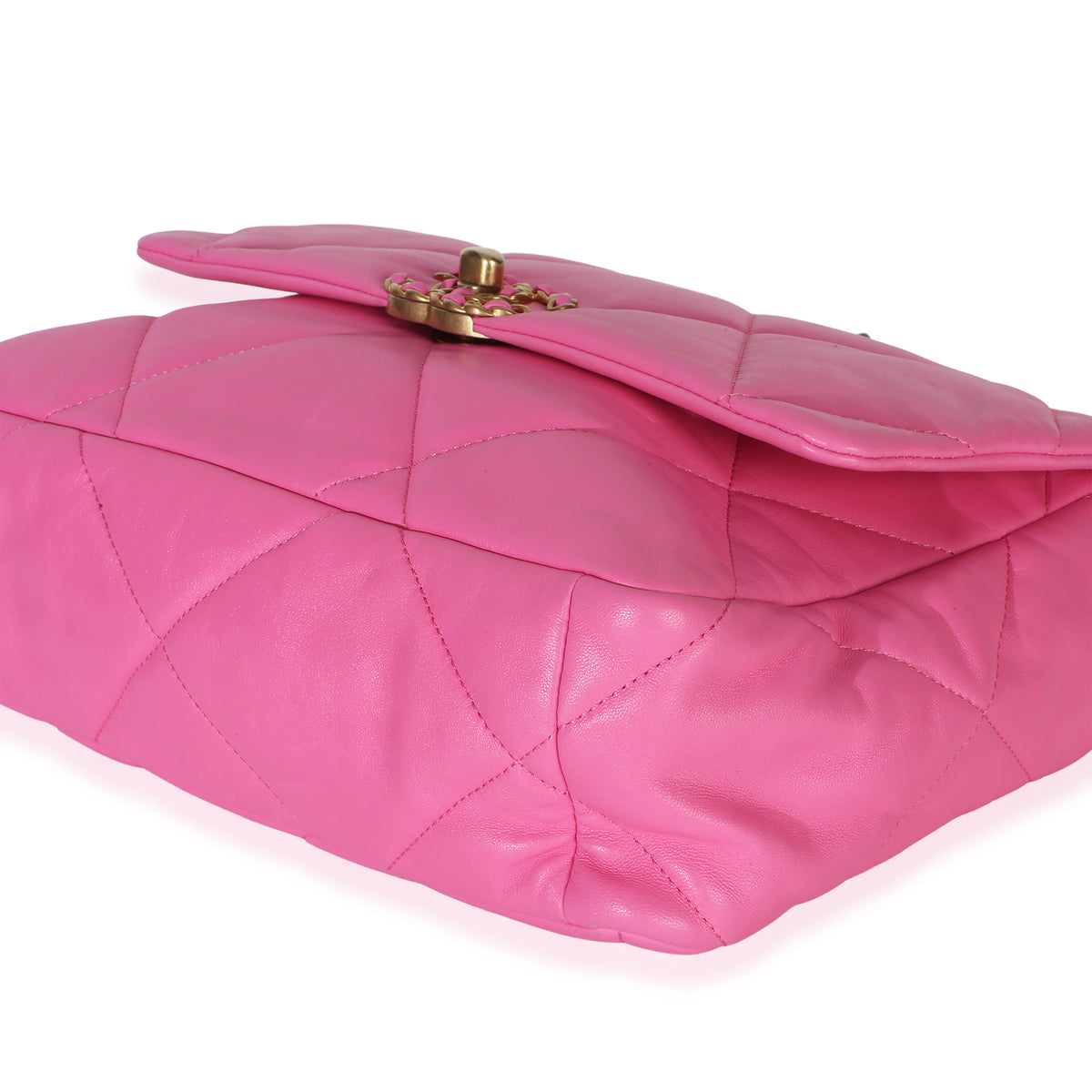 Chanel Pink Quilted Lambskin Large  19 Flap Bag Handbag 6