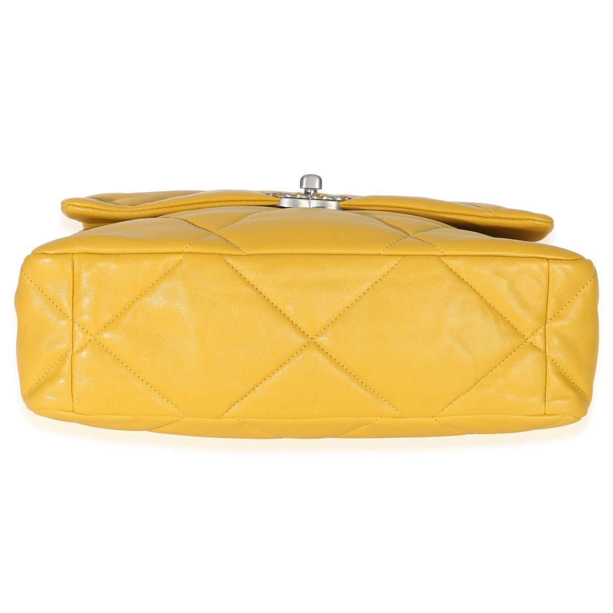 Chanel Yellow Quilted Lambskin Large  19 Flap Bag Handbag 5