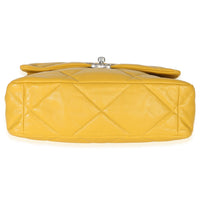 Chanel Yellow Quilted Lambskin Large  19 Flap Bag Handbag 5