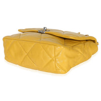 Chanel Yellow Quilted Lambskin Large  19 Flap Bag Handbag 6