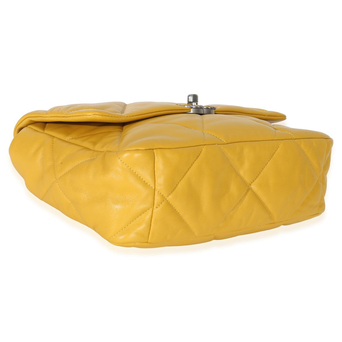 Chanel Yellow Quilted Lambskin Large  19 Flap Bag Handbag 7