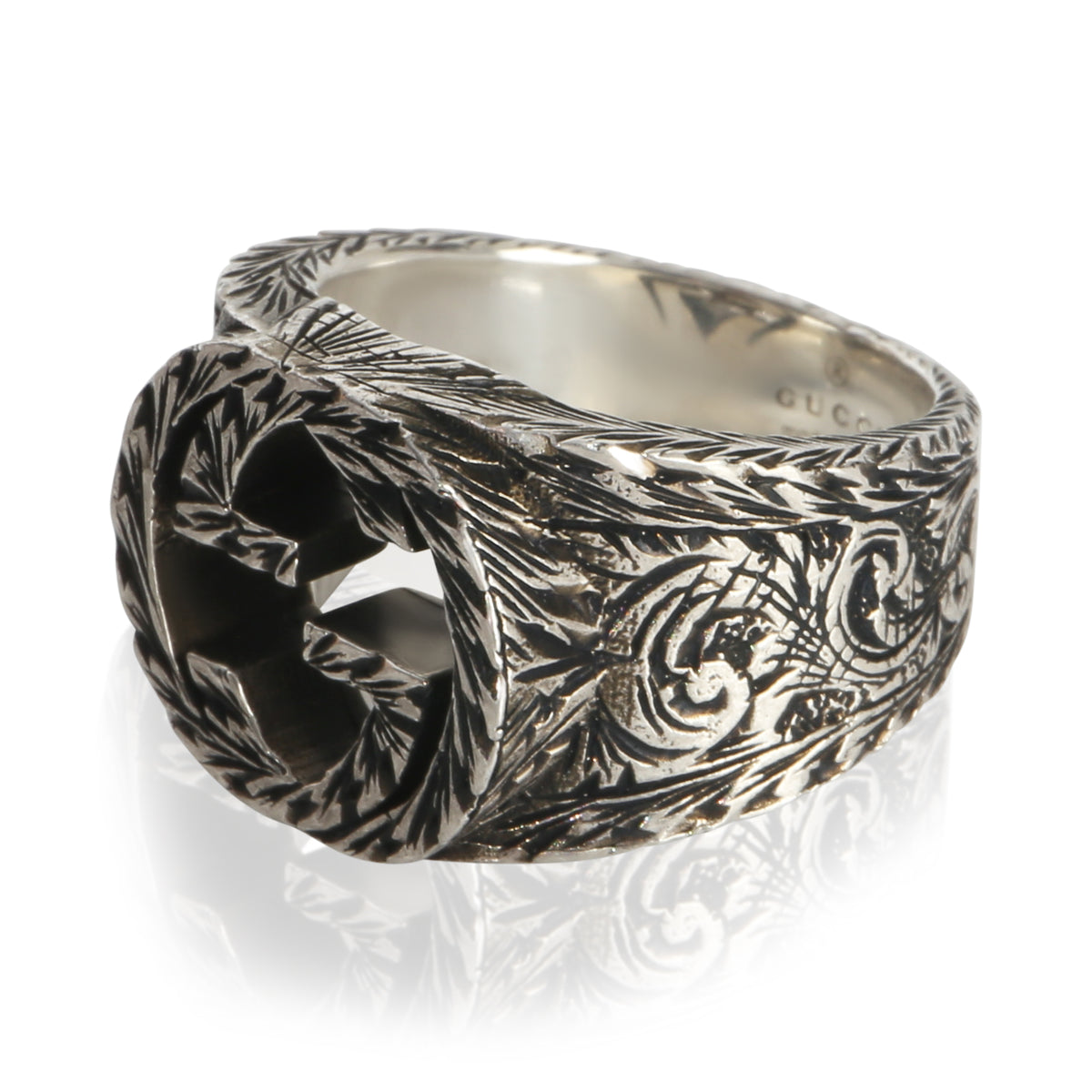 Gucci Sterling Silver  Interlocking G Paisley Ring sv