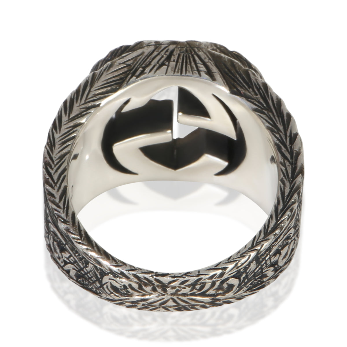 Gucci Sterling Silver  Interlocking G Paisley Ring pv