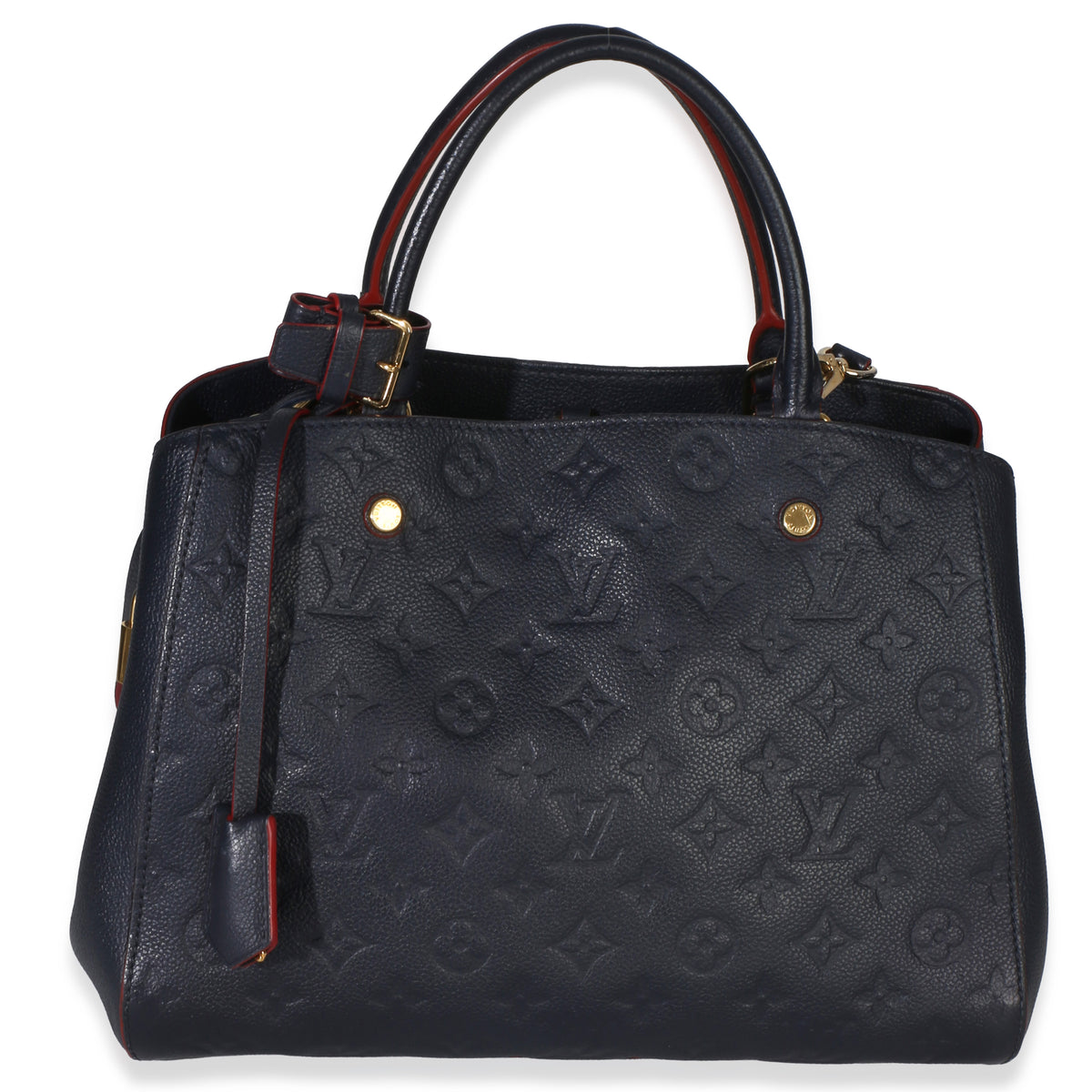 Louis Vuitton Marine Rouge Monogram Empreinte Montaigne MM Handbag fv