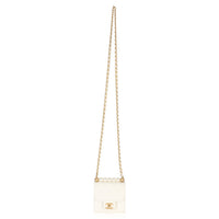 Chanel White Lambskin Quilted Chic Pearls Clutch On Chain Handbag 8