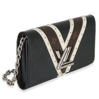 Louis Vuitton Black White V Monogram Canvas Twist Wallet on Chain Handbag 3