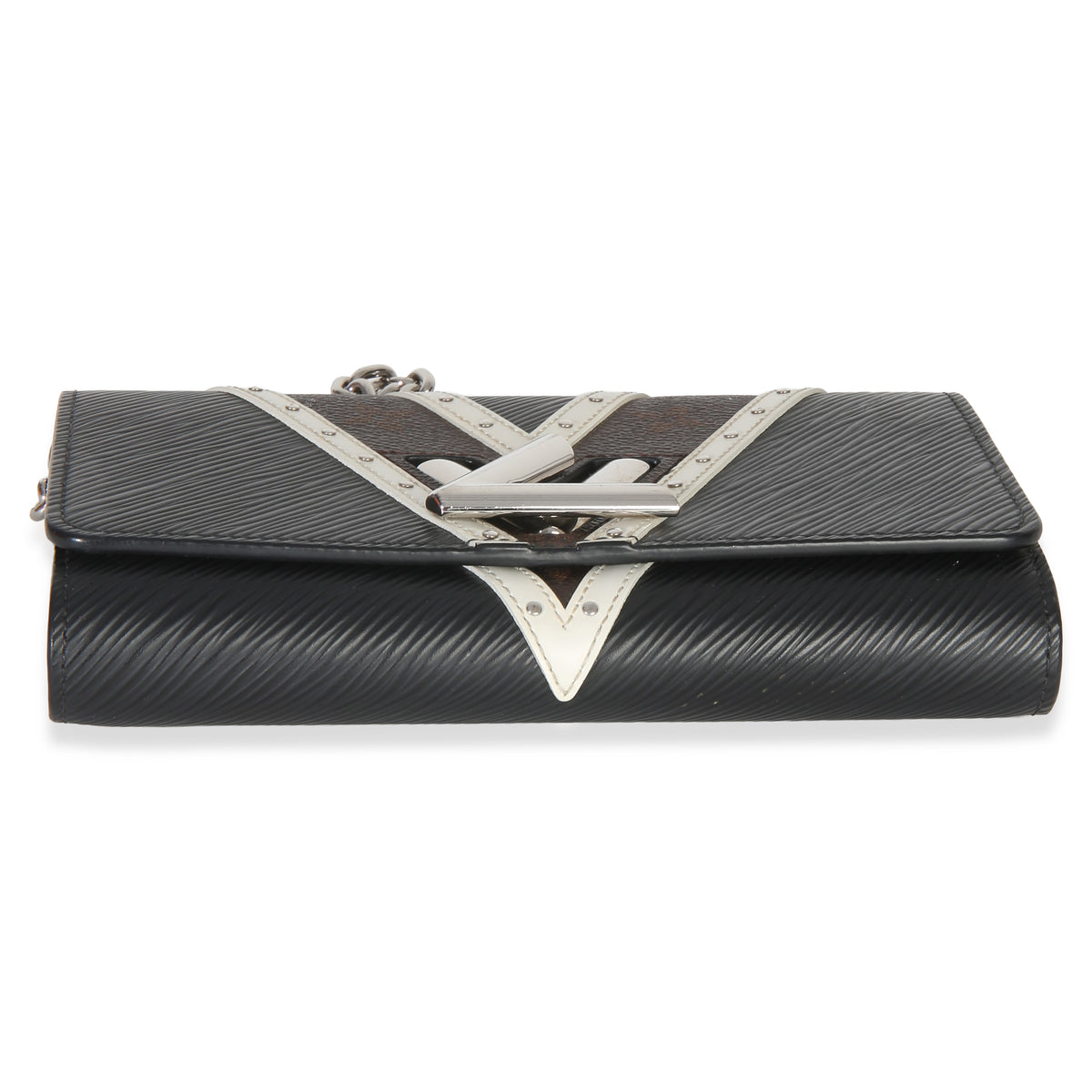 Louis Vuitton Black White V Monogram Canvas Twist Wallet on Chain Handbag 5