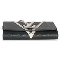 Louis Vuitton Black White V Monogram Canvas Twist Wallet on Chain Handbag 5