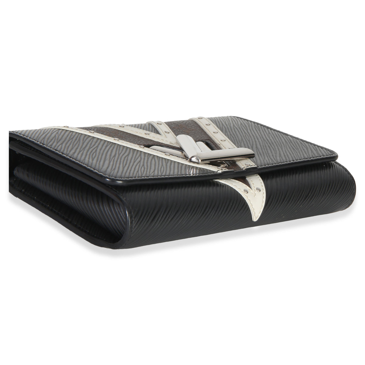 Louis Vuitton Black White V Monogram Canvas Twist Wallet on Chain Handbag 7