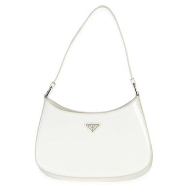 Prada White Spazzolato Medium Cleo Bag Handbag id