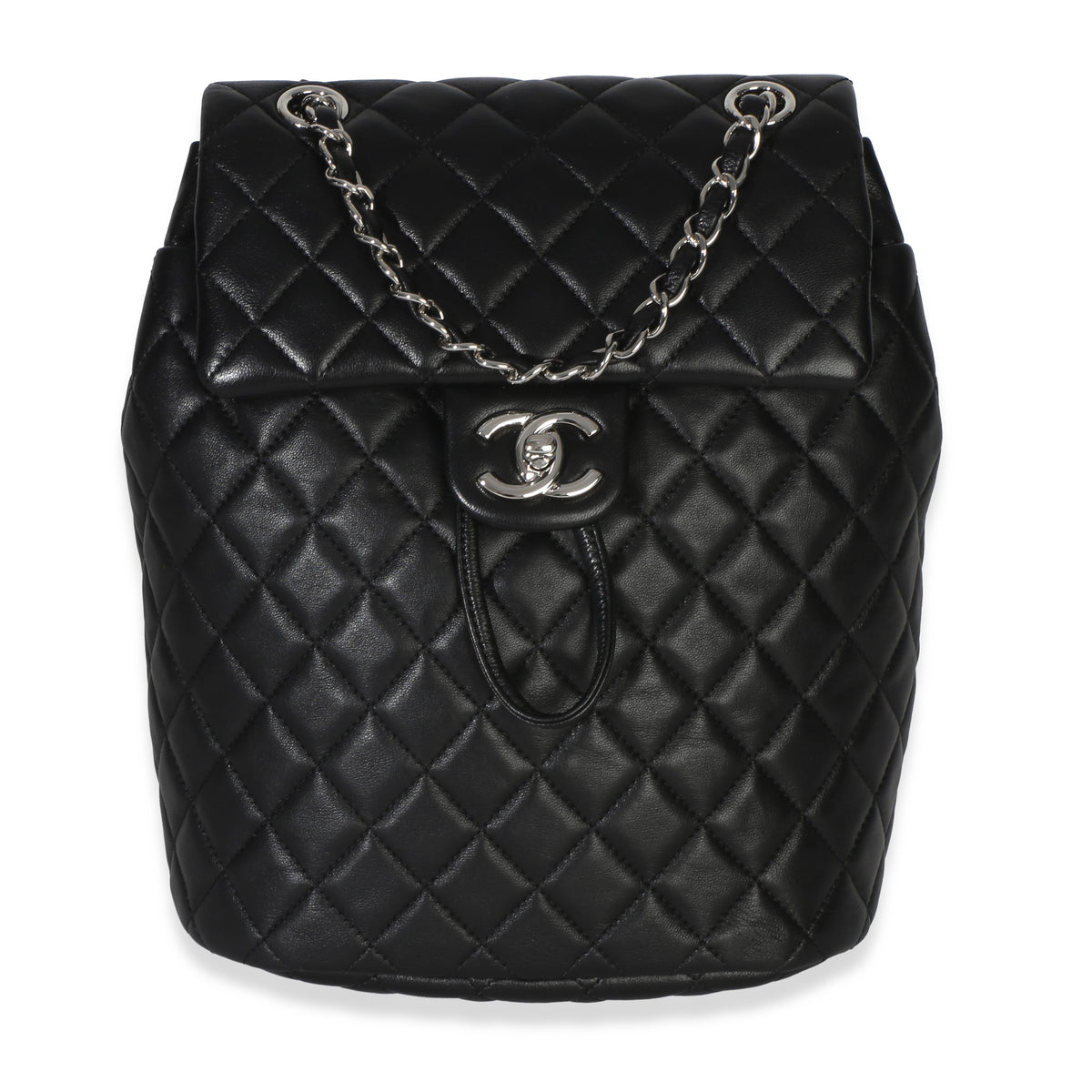 Chanel Black Quilted Lambskin Small Urban Spirit Backpack Handbag fv