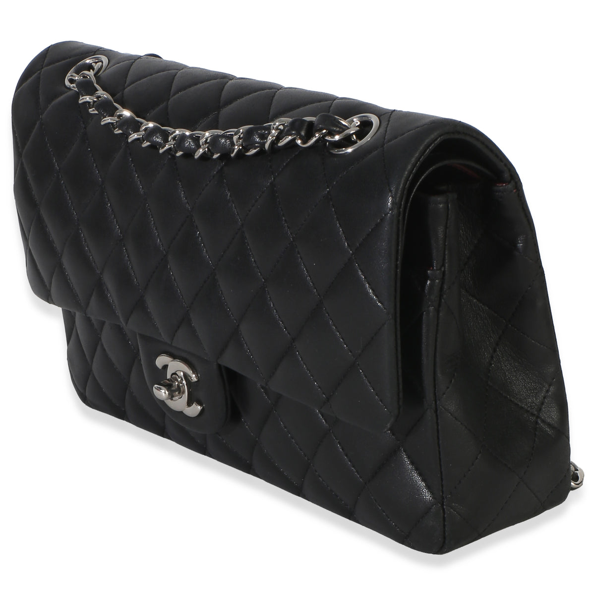 Chanel Black Quilted Lambskin Medium Classic Double Flap Bag Handbag 2