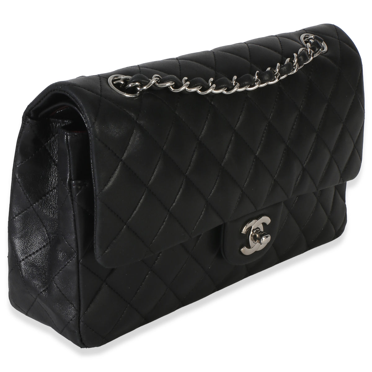 Chanel Black Quilted Lambskin Medium Classic Double Flap Bag Handbag 3
