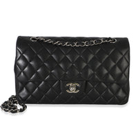 Chanel Black Quilted Lambskin Medium Classic Double Flap Bag Handbag fv