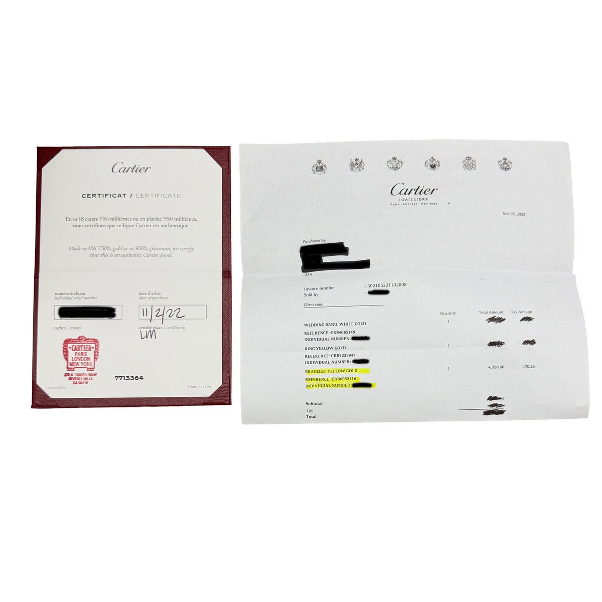 Cartier Yellow Gold  Love Cuff Bracelet box