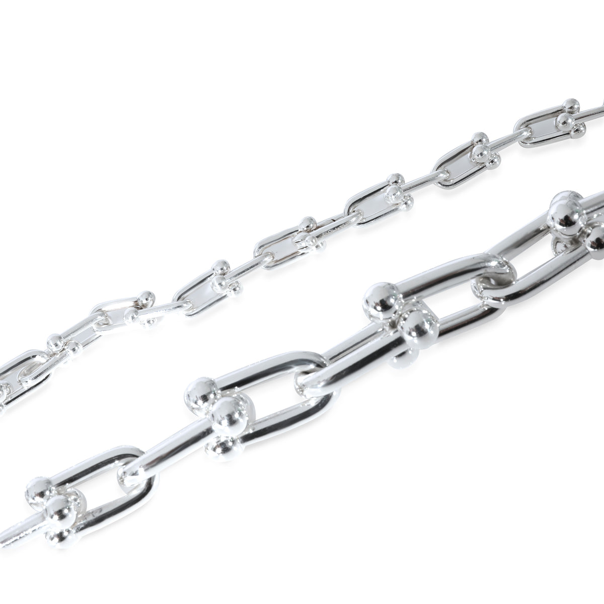 Tiffany & Co. Sterling Silver  HardWear Graduating Link Necklace clasp