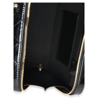 Chanel Black Quilted Patent Top Handle Vanity With Chain Handbag 9