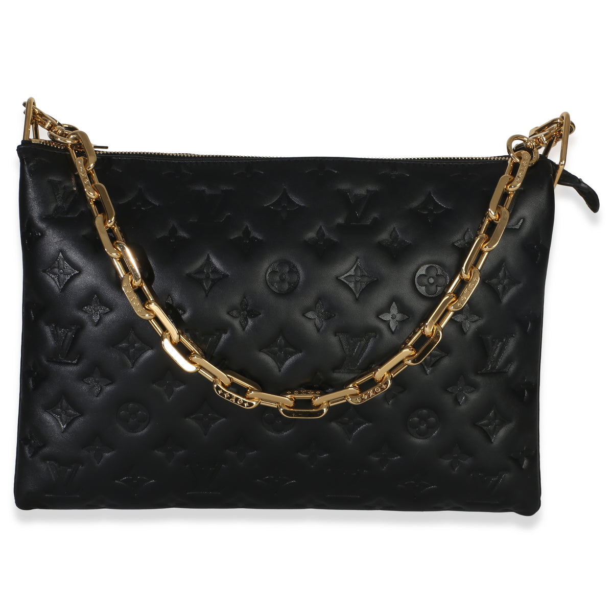 Louis Vuitton Black Monogram Embossed Lambskin Coussin MM Handbag 2