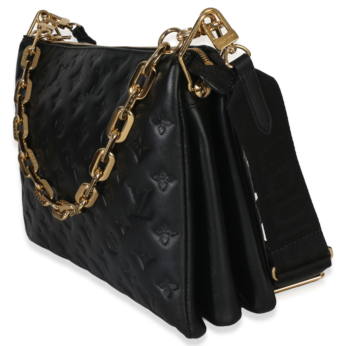 Louis Vuitton Black Monogram Embossed Lambskin Coussin MM Handbag 3