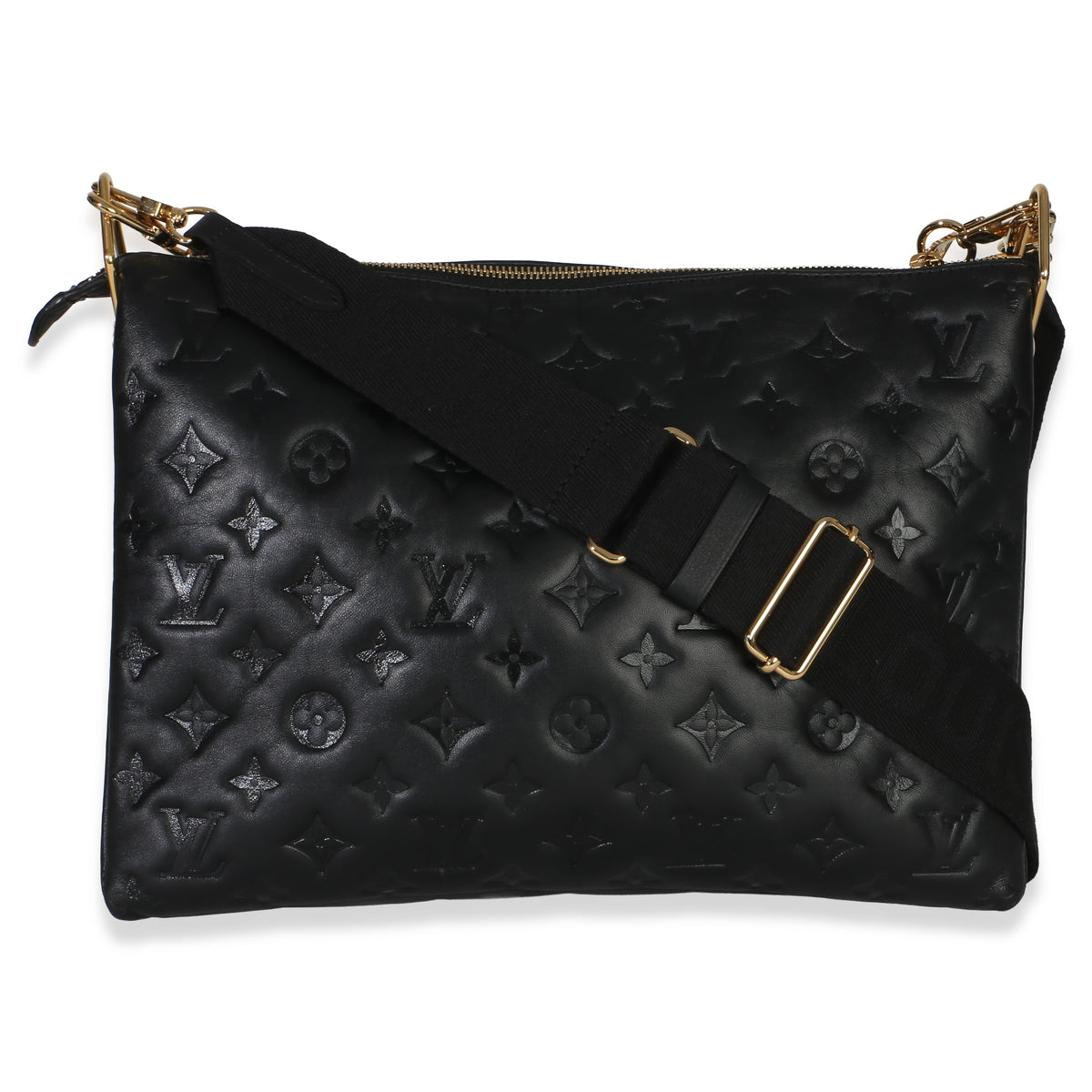 Louis Vuitton Black Monogram Embossed Lambskin Coussin MM Handbag 5