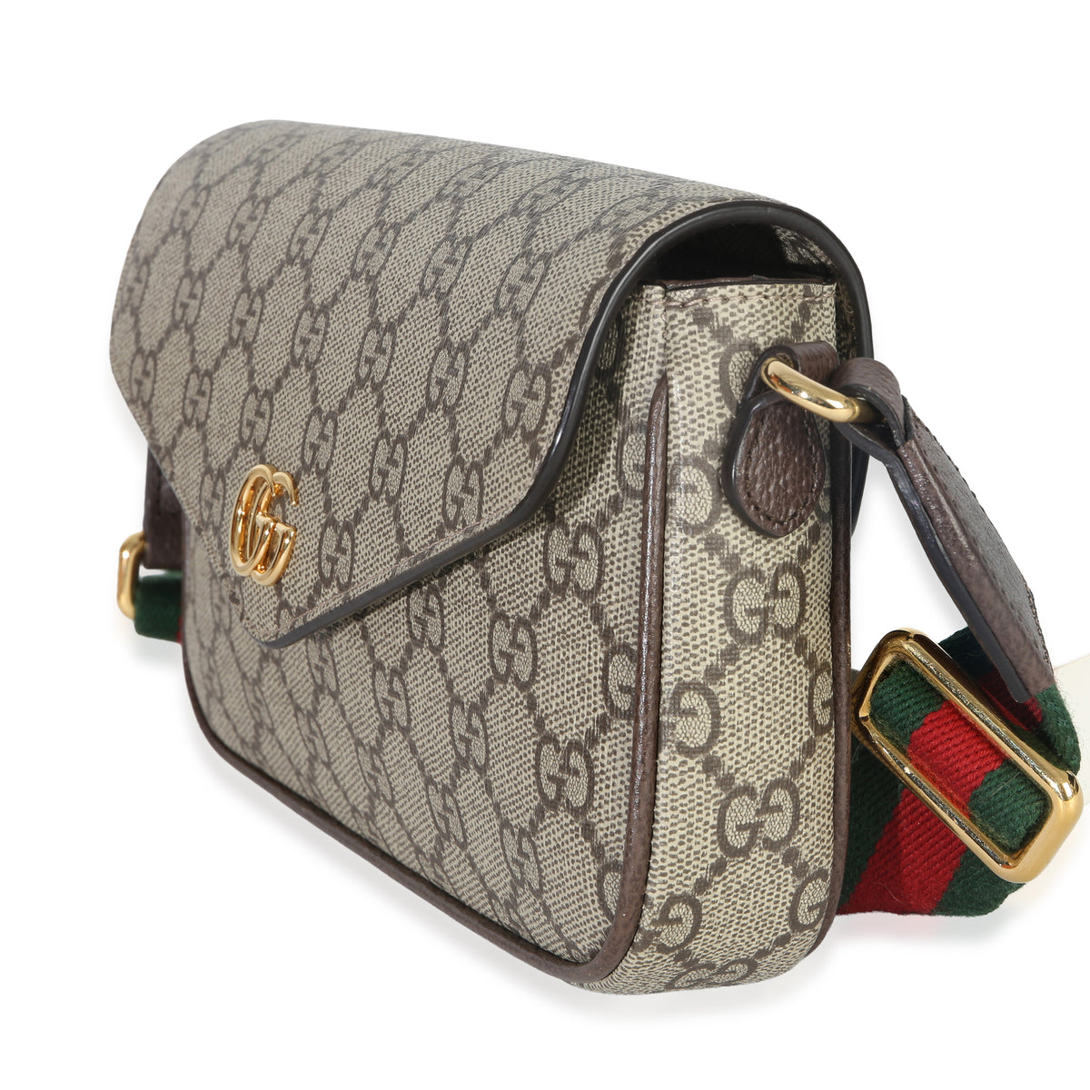Gucci GG Supreme Monogram Textured Dollar Calfskin Web Mini Ophidia Envelope Bag Handbag 2