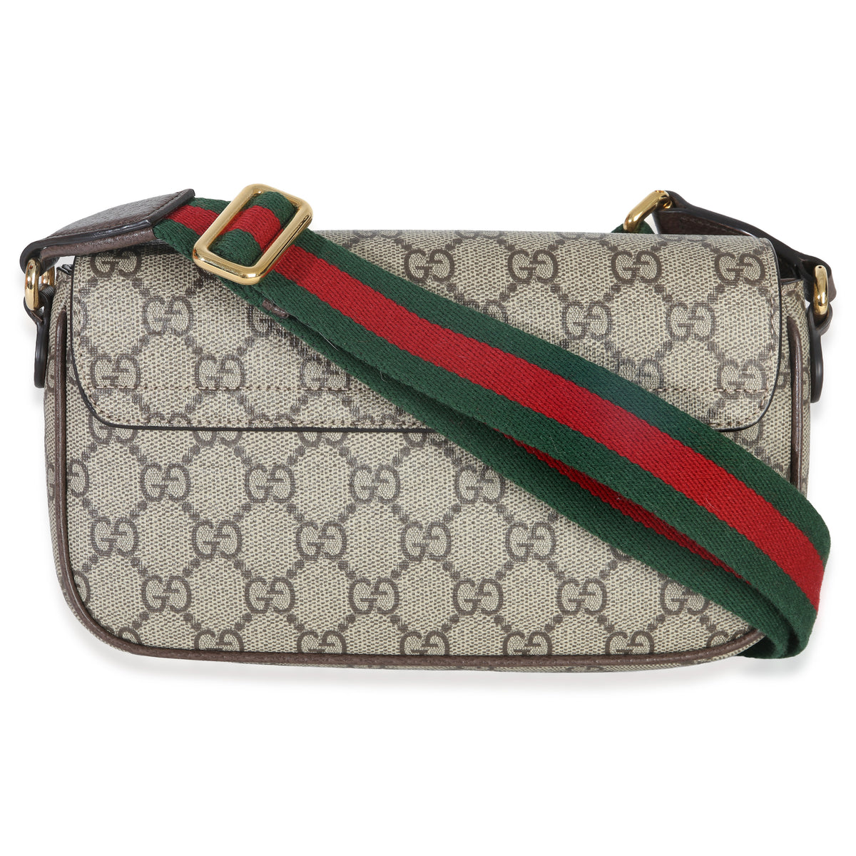 Gucci GG Supreme Monogram Textured Dollar Calfskin Web Mini Ophidia Envelope Bag Handbag 4