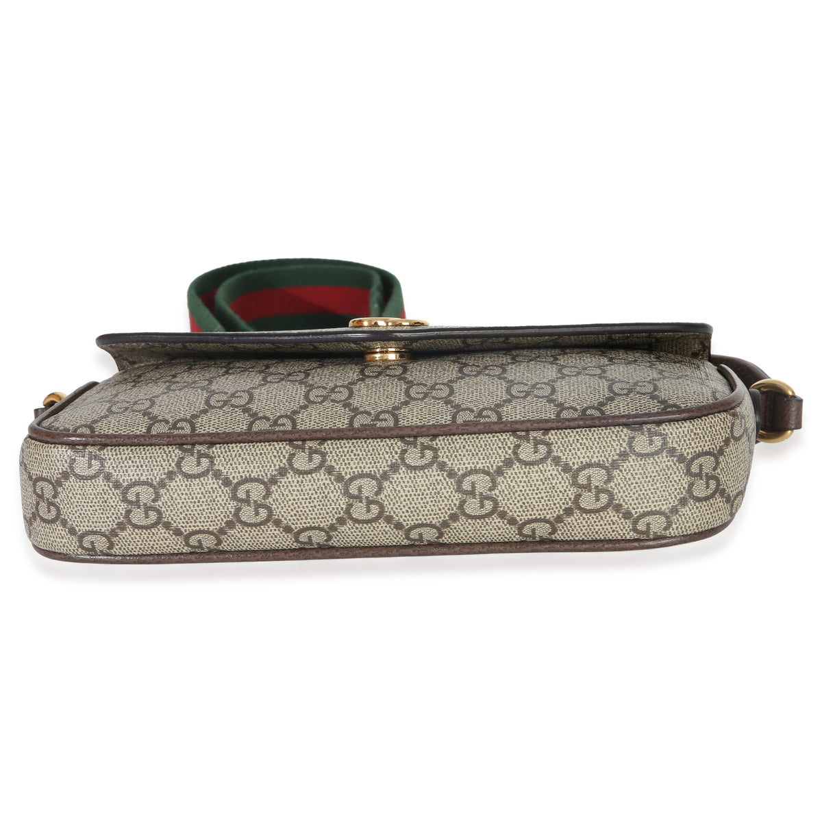 Gucci GG Supreme Monogram Textured Dollar Calfskin Web Mini Ophidia Envelope Bag Handbag 5