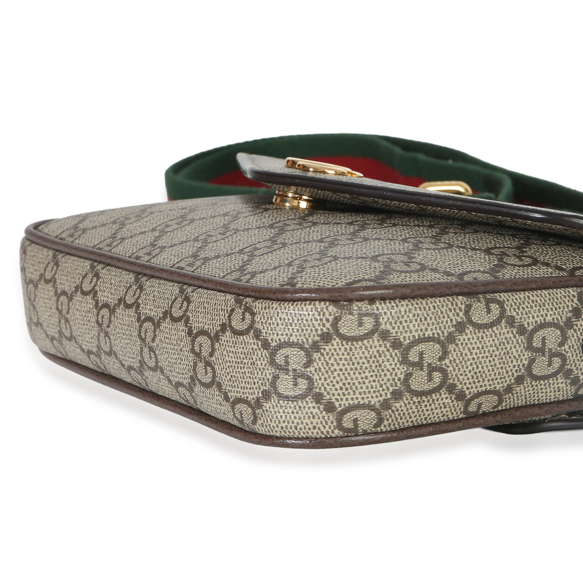 Gucci GG Supreme Monogram Textured Dollar Calfskin Web Mini Ophidia Envelope Bag Handbag 6