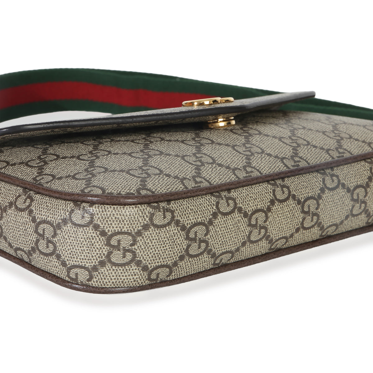 Gucci GG Supreme Monogram Textured Dollar Calfskin Web Mini Ophidia Envelope Bag Handbag 7