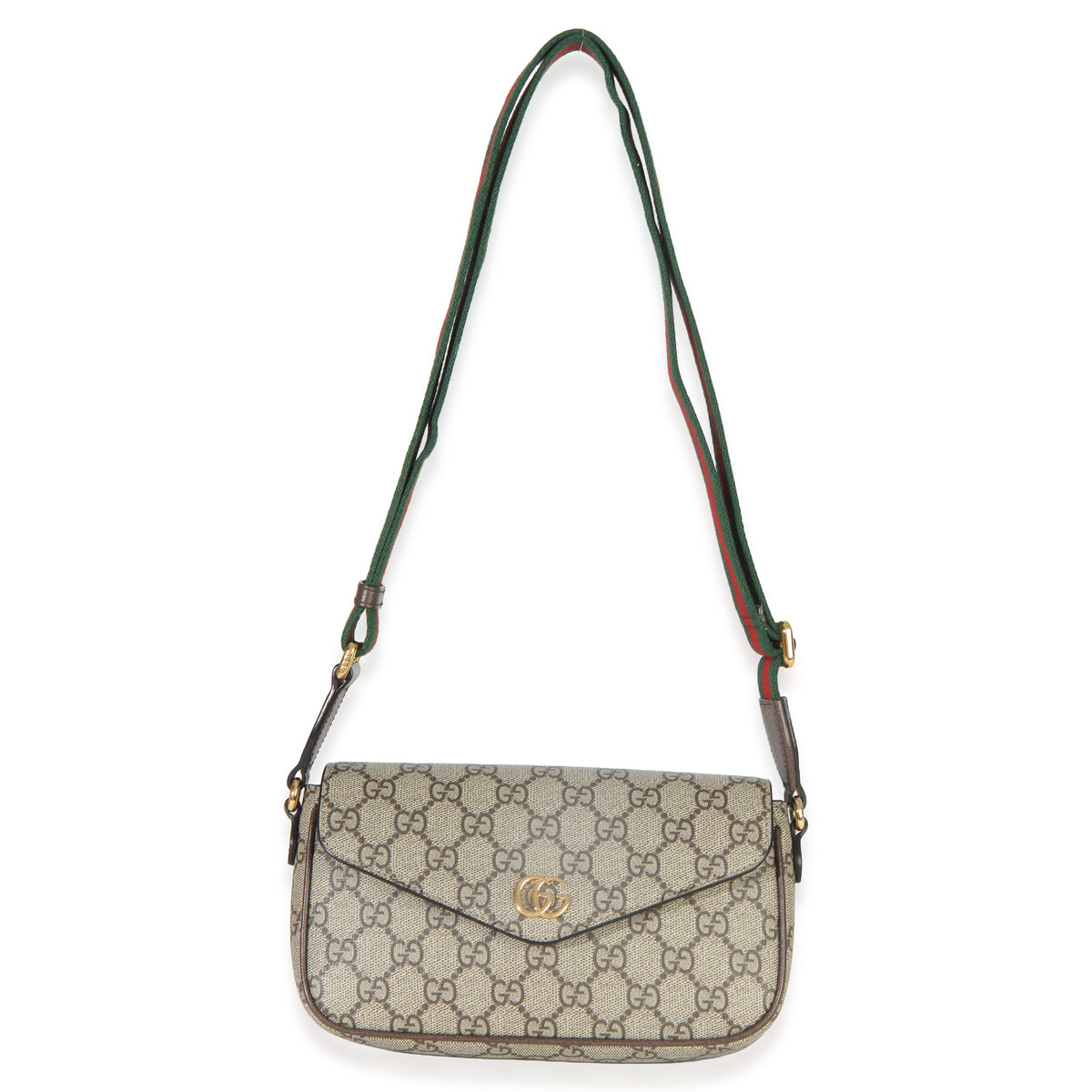 Gucci GG Supreme Monogram Textured Dollar Calfskin Web Mini Ophidia Envelope Bag Handbag 8