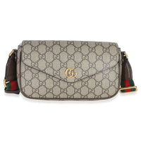 Gucci GG Supreme Monogram Textured Dollar Calfskin Web Mini Ophidia Envelope Bag Handbag id