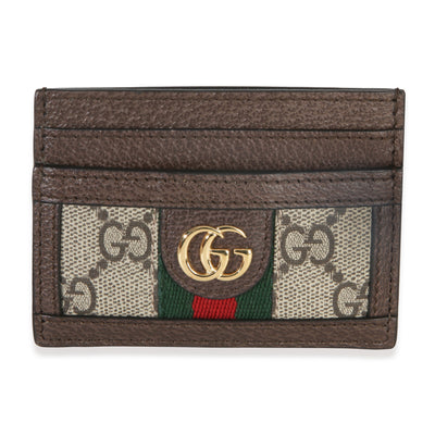 Gucci Beige GG Supreme Canvas Ophidia Card Case Wallet id