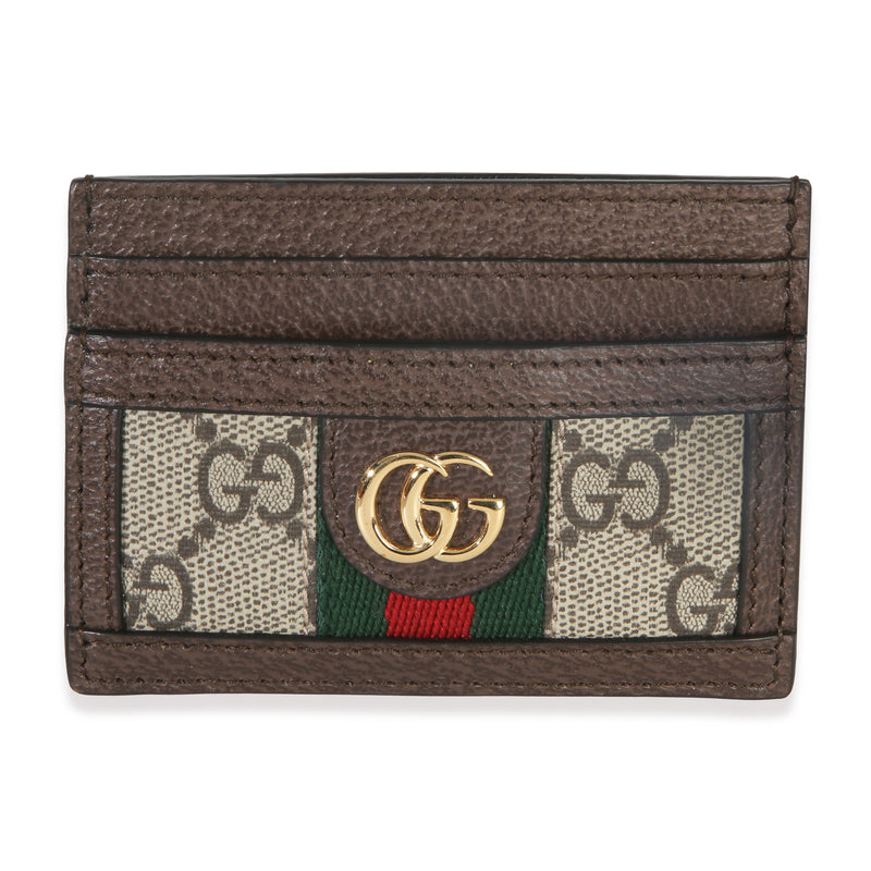 Gucci Beige GG Supreme Canvas Ophidia Card Case Wallet id