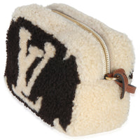 Louis Vuitton Brown Beige Monogram Teddy Fleece Beach Pouch Handbag 2