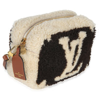 Louis Vuitton Brown Beige Monogram Teddy Fleece Beach Pouch Handbag 3
