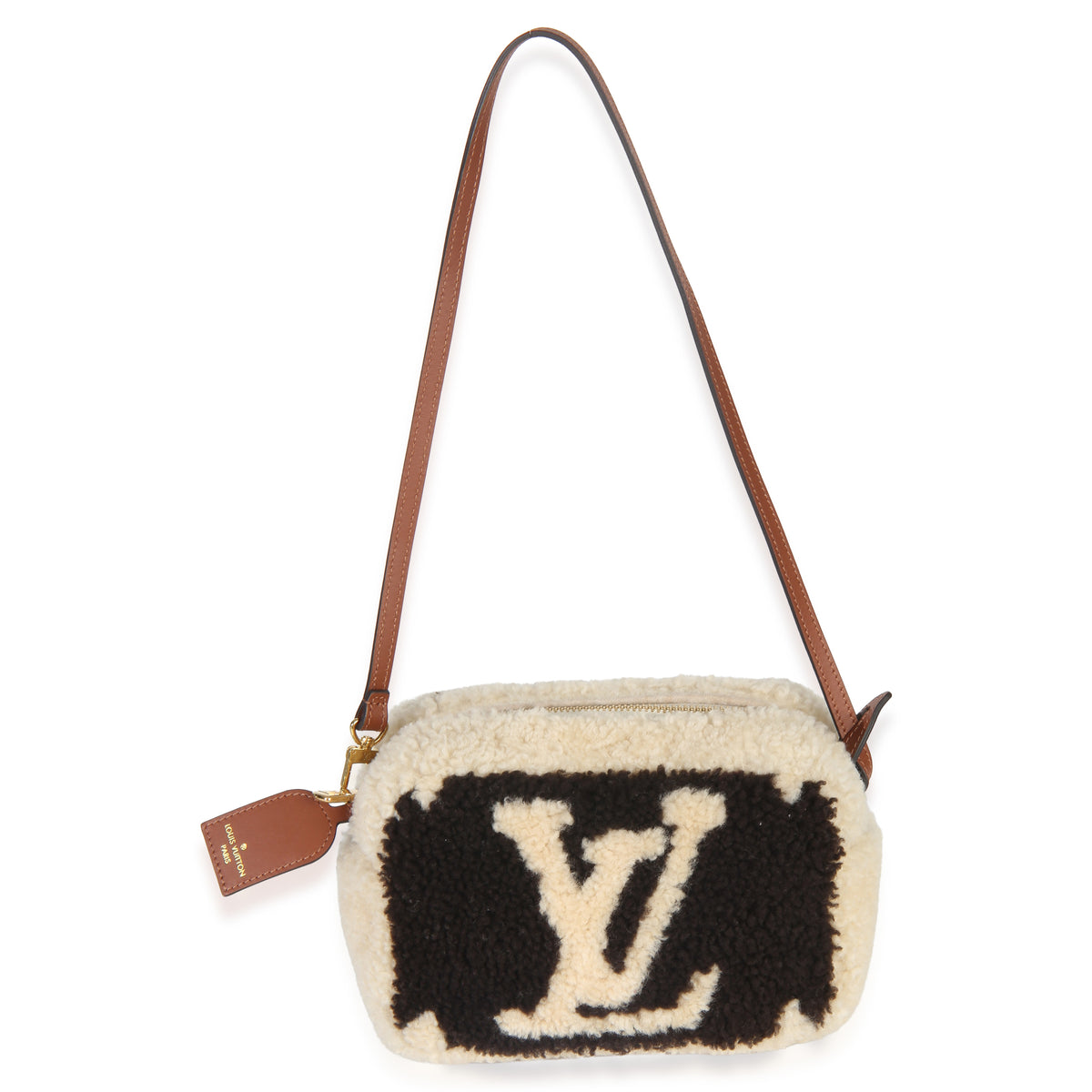 Louis Vuitton Brown Beige Monogram Teddy Fleece Beach Pouch Handbag 8