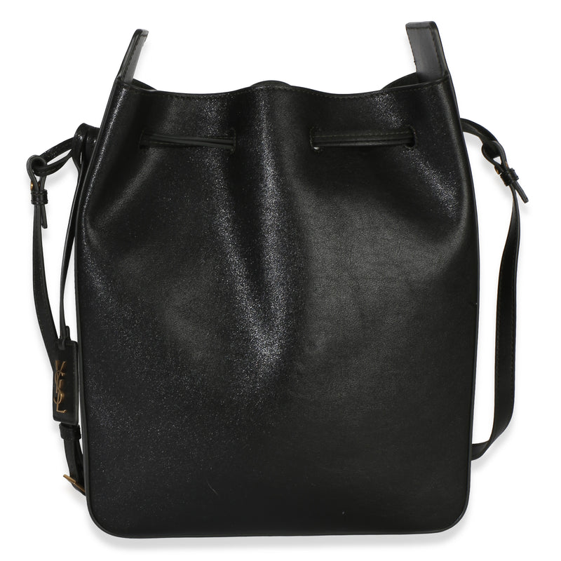 Saint Laurent Black Calfskin Small Bucket Bag Handbag fv