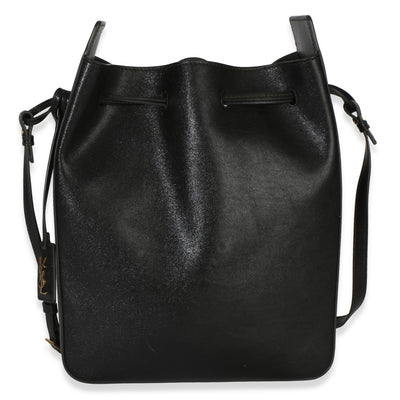 Saint Laurent Black Calfskin Small Bucket Bag Handbag fv