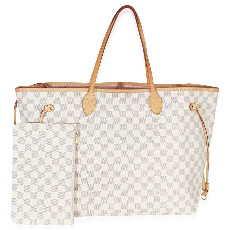 Louis Vuitton Rose Ballerine Damier Azur Canvas Neverfull GM Handbag id