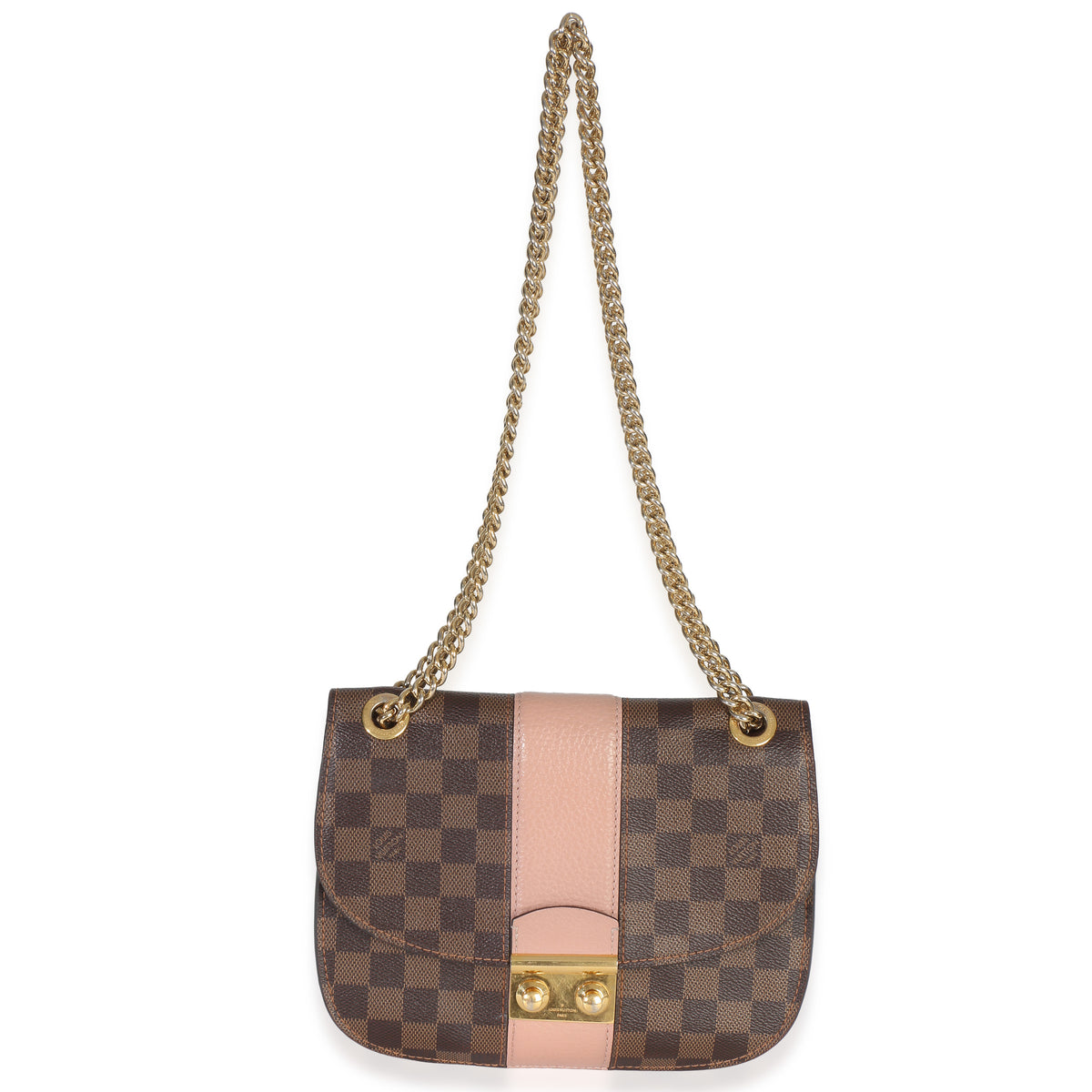 Louis Vuitton Magnolia Damier Ebene Cuir Taurillon Wight Chain Bag Handbag 8