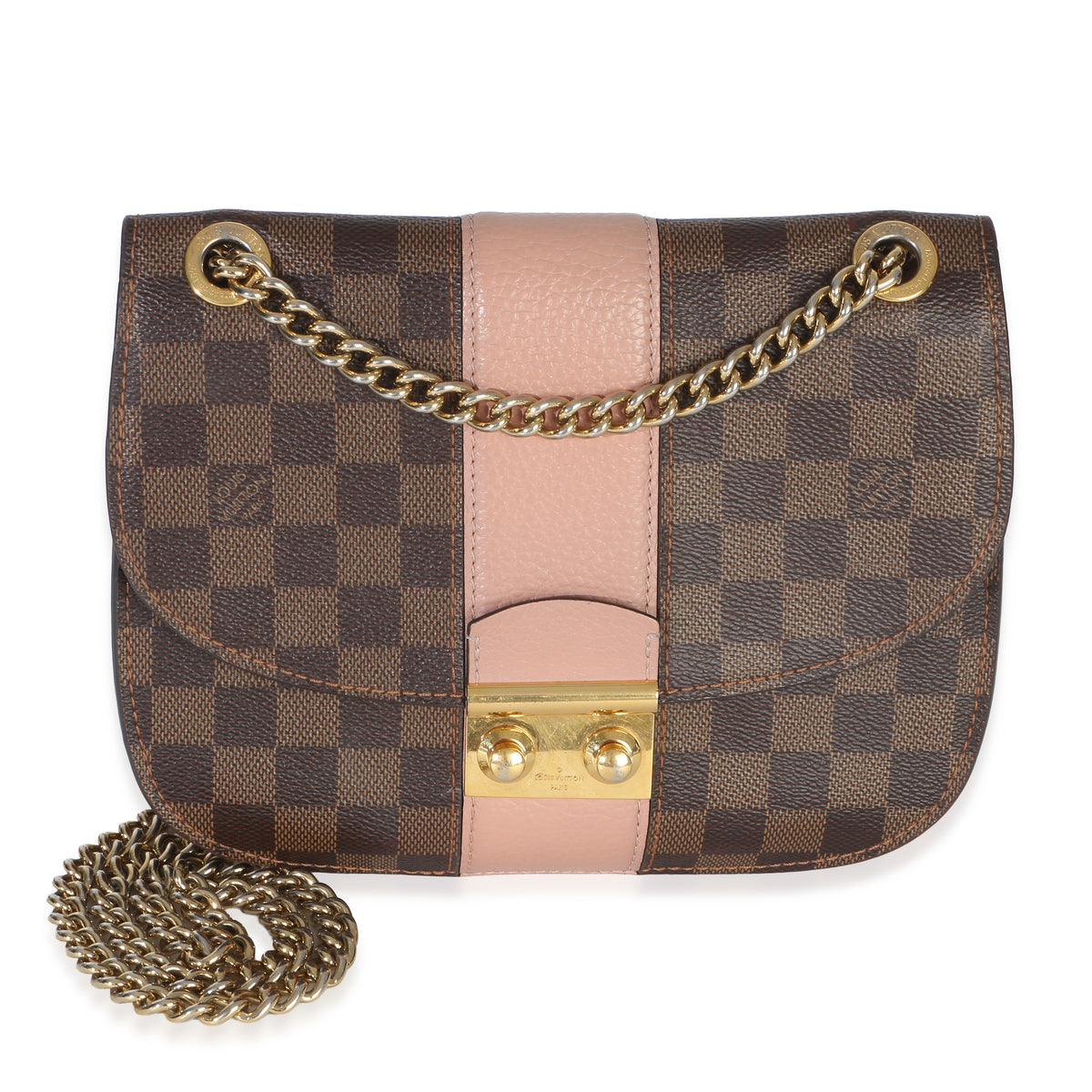 Louis Vuitton Magnolia Damier Ebene Cuir Taurillon Wight Chain Bag Handbag fv