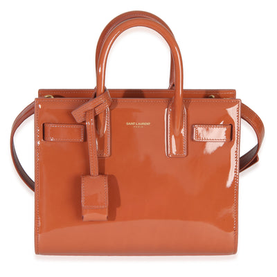 Saint Laurent Mild Rose Patent Nano Sac de Jour Handbag fv