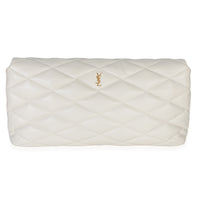 Saint Laurent Crema Soft Quilted Lambskin Large Sade Puffer Envelope Clutch Handbag 4