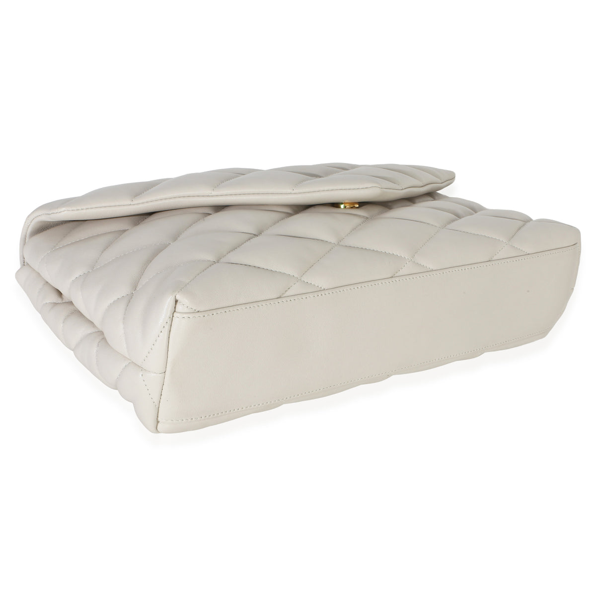 Saint Laurent Crema Soft Quilted Lambskin Large Sade Puffer Envelope Clutch Handbag 7