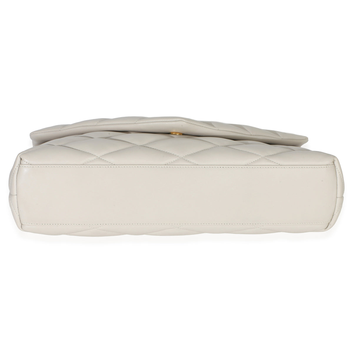 Saint Laurent Crema Soft Quilted Lambskin Sade Puffer Envelope Clutch Handbag 5