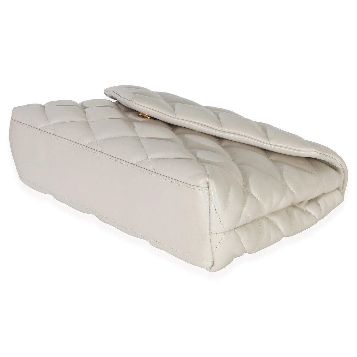 Saint Laurent Crema Soft Quilted Lambskin Sade Puffer Envelope Clutch Handbag 6