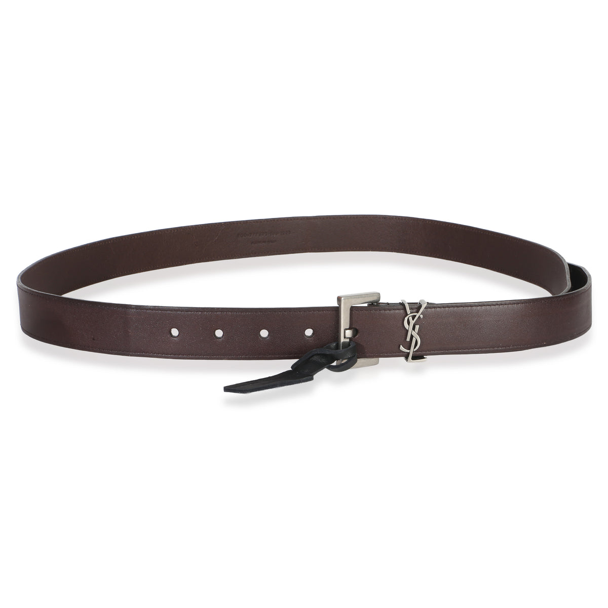 Saint Laurent Men's Brown Lambskin Cassandre Belt 100/40 2