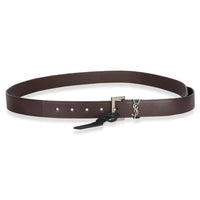 Saint Laurent Men's Brown Lambskin Cassandre Belt 100/40 2
