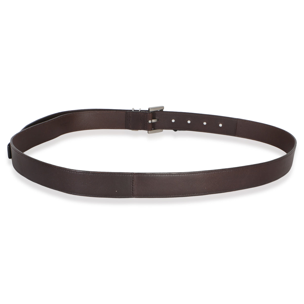 Saint Laurent Men's Brown Lambskin Cassandre Belt 100/40 4