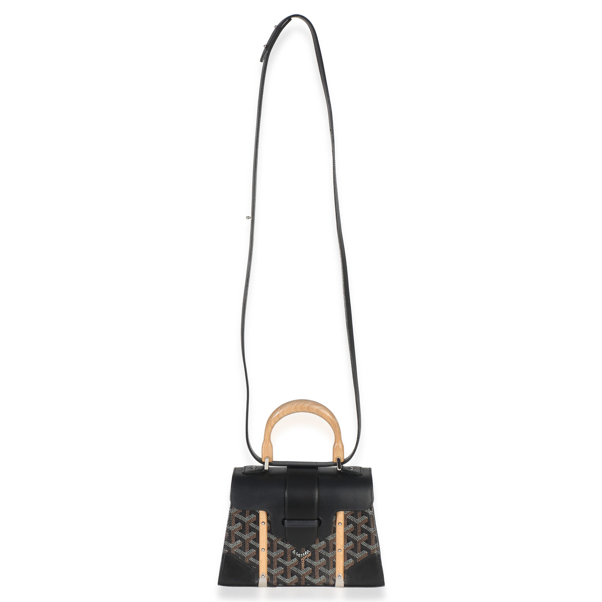 Goyard Black ine Canvas Structure Mini Saigon Top Handle Handbag 8